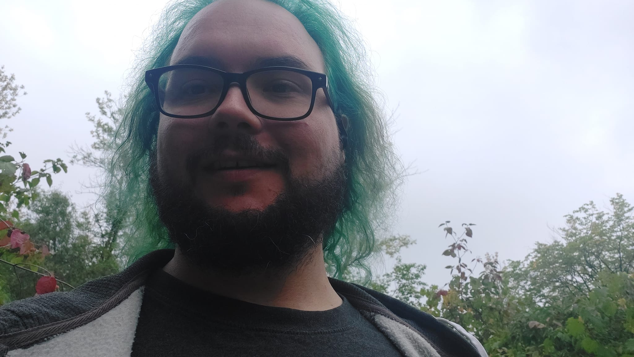 A man with green hair is visiting a freshwater marsh, photo 22